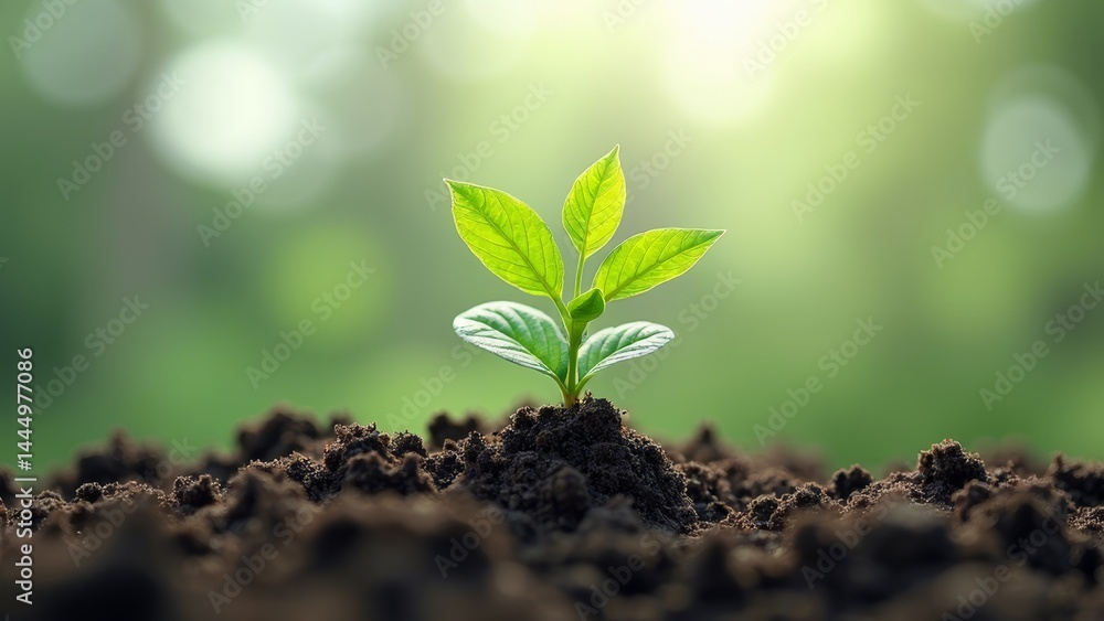 Green plants growing in soil Green plants growing in soil