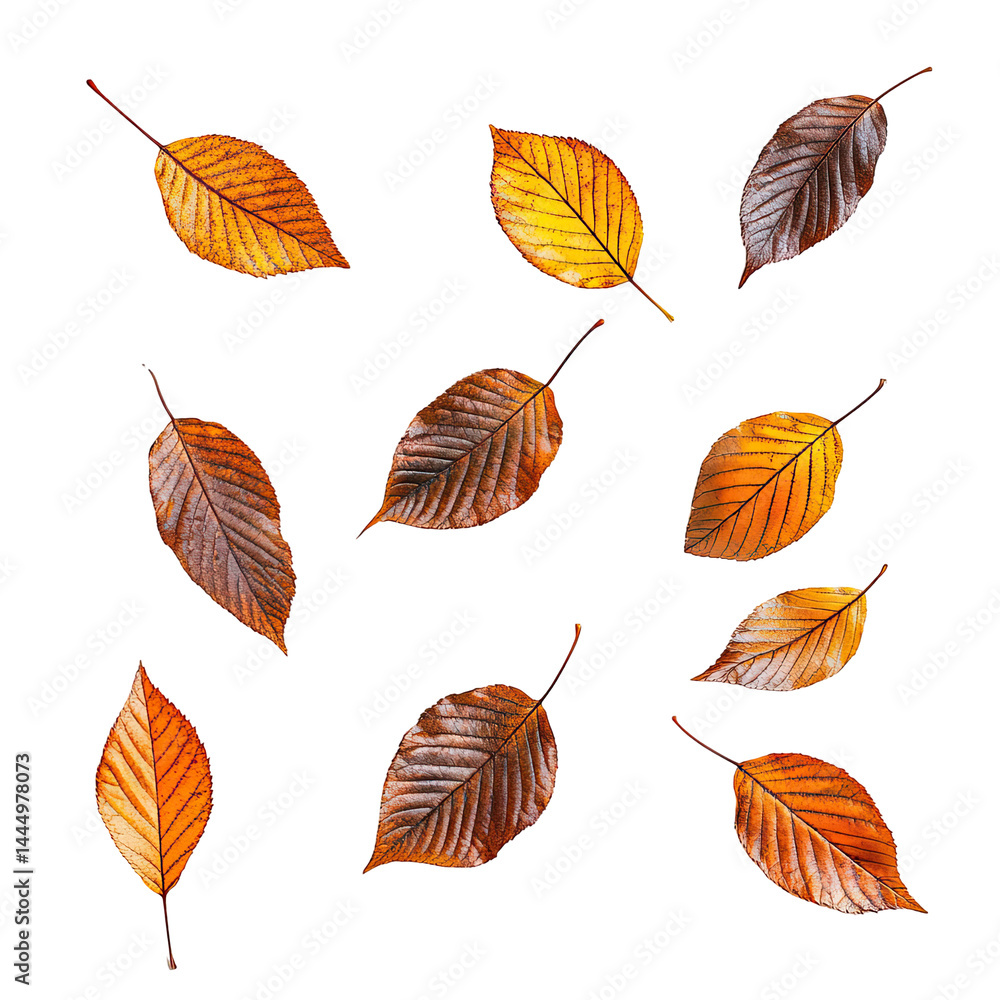 Fototapeta premium Autumn leaves in a geometric pattern