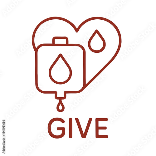 Heart and Blood Donation Symbol Encouraging Generosity  
