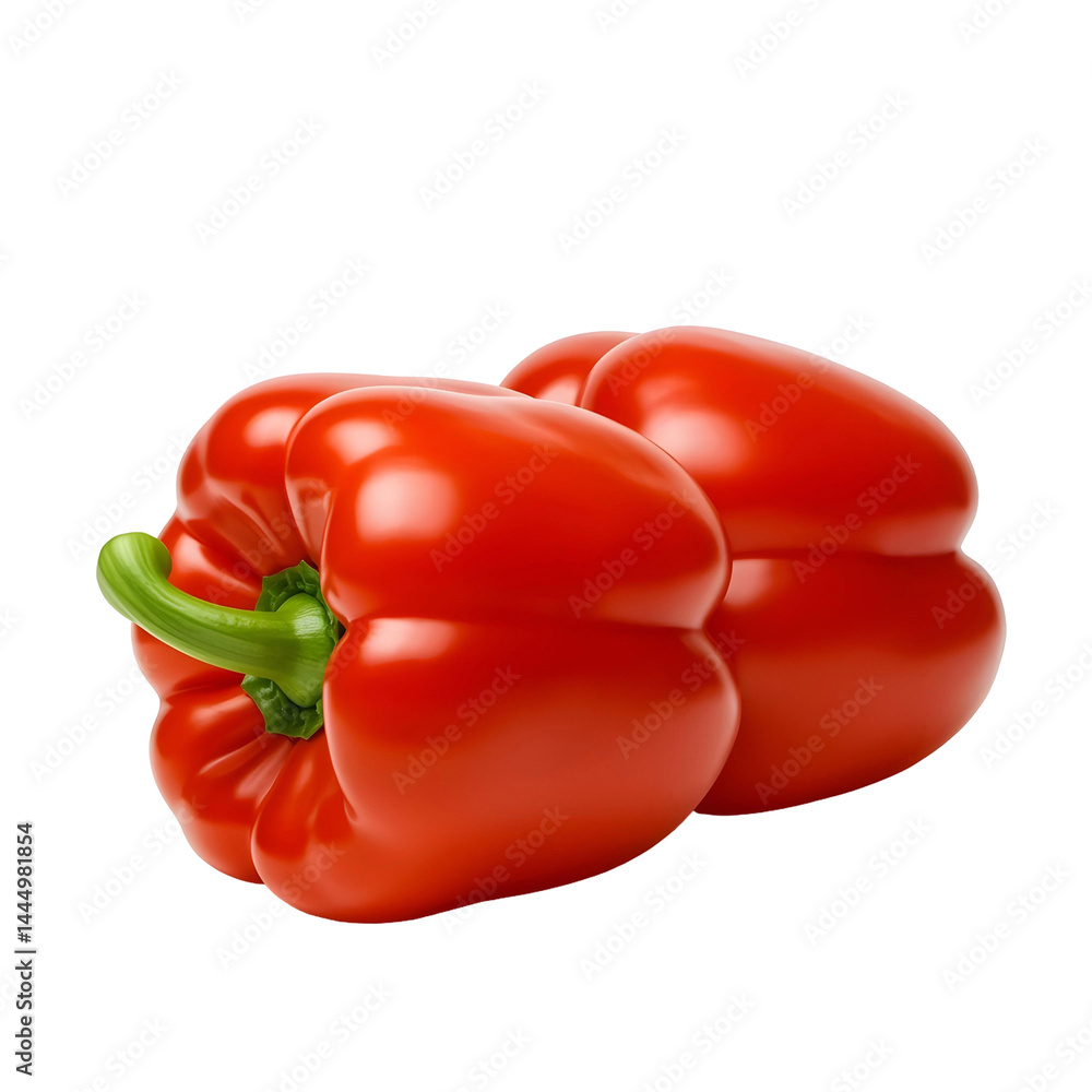 Red bell peppers isolated on transparent background, cut out Red bell peppers isolated on transparent background, cut out