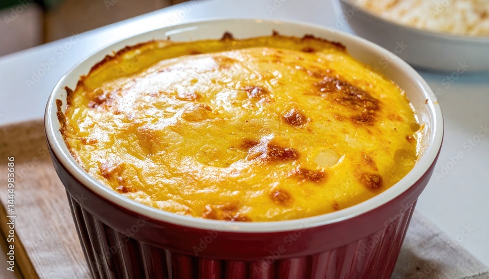 The casserole on the table. The casserole on the table.