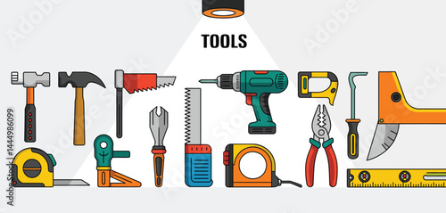 Collection of Essential Hand and Power Tools for DIY Projects