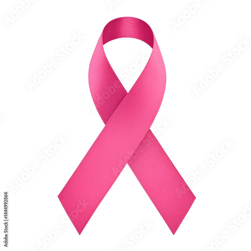 Breast cancer pink ribbon isolated on transparent background