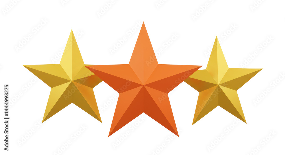 Fototapeta premium Isolated Three Stars Ranking