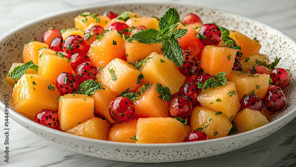 Cantaloupe with Gooseberry Salad. Cantaloupe with Gooseberry Salad.