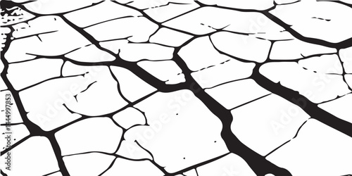 crack ground for abstract background on white background. White black grey wall, floor with cracks, texture background.White black grey concrete wall, floor with cracks, texture background, cracked pa