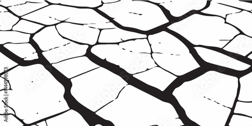 crack ground for abstract background on white background. White black grey wall, floor with cracks, texture background.White black grey concrete wall, floor with cracks, texture background, cracked pa