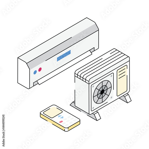 Get your hands on this isometric icon of ac cooling system
