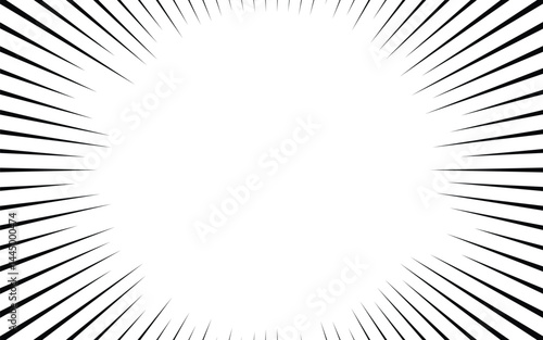 Concentrated line in comic style. Concentrated lines Effect background material Black Few lines. anime focus isolated on white background.