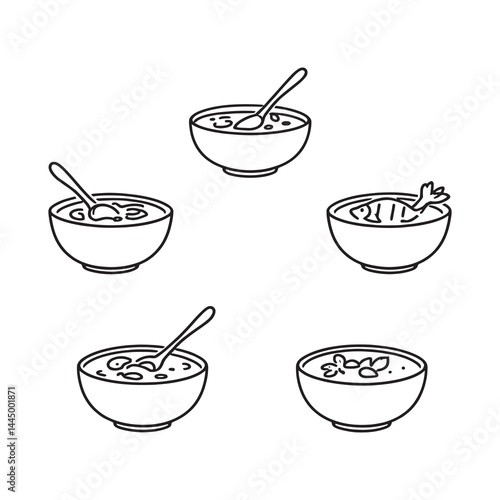 Minimalist gumbo soup vector with seafood and spices