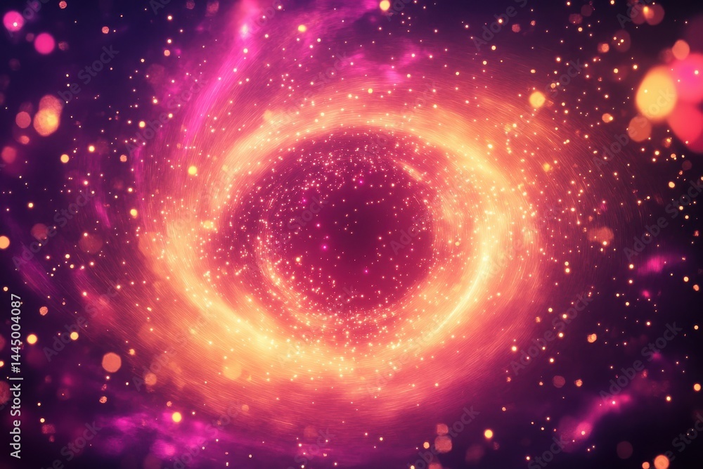 Fototapeta premium Vibrant Cosmic Swirl with Glowing Particles in Space