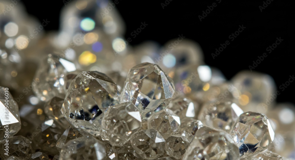Close up shot of a cluster of diamonds Close up shot of a cluster of diamonds