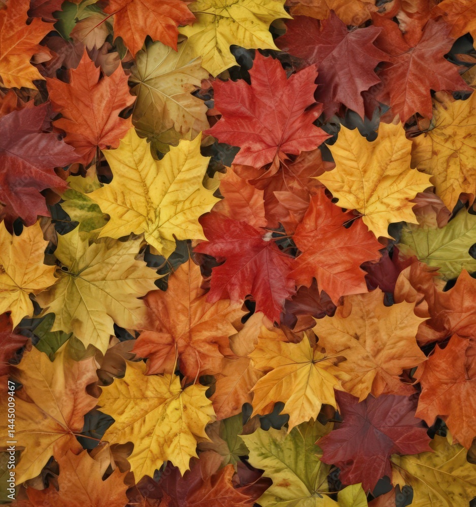 Close-up of maple leaves, various shades of autumn colors, autumn, close-up Close-up of maple leaves, various shades of autumn colors, autumn, close-up