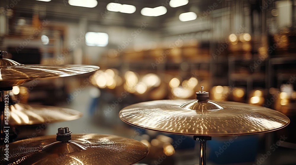 Obraz premium production Cymbals on the modern factory