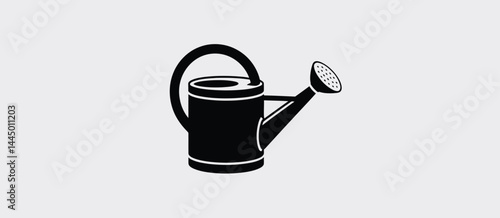 Simple Black Watering Can Icon for Gardening