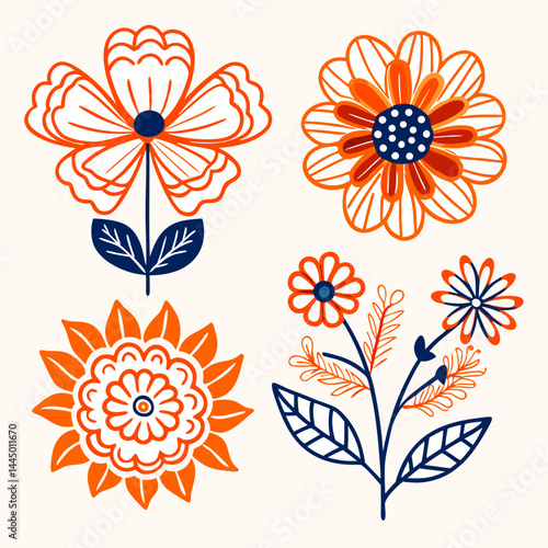 premium vector elegant watercolor folower