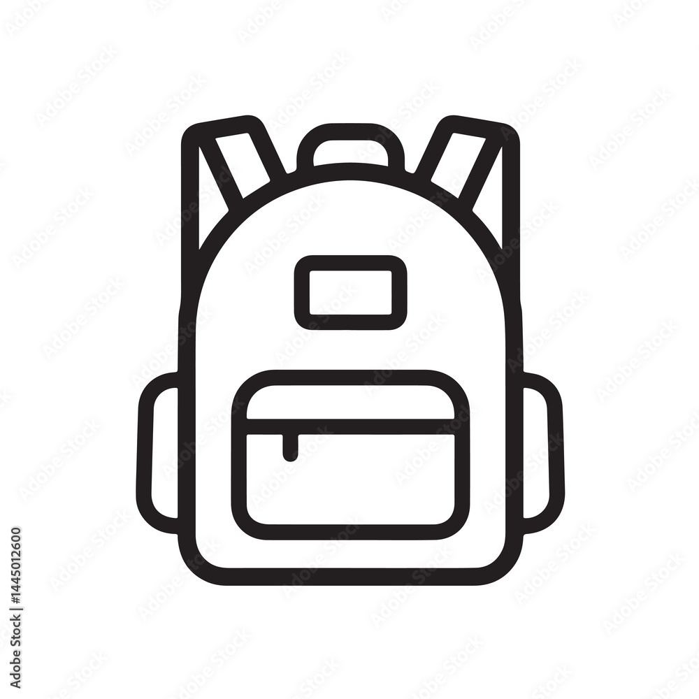 Backpack icon in trendy outline style design. Vector graphic illustration. Backpack icon for website design, logo, app, and ui. .EPS 10 Backpack icon in trendy outline style design. Vector graphic illustration. Backpack icon for website design, logo, app, and ui. .EPS 10