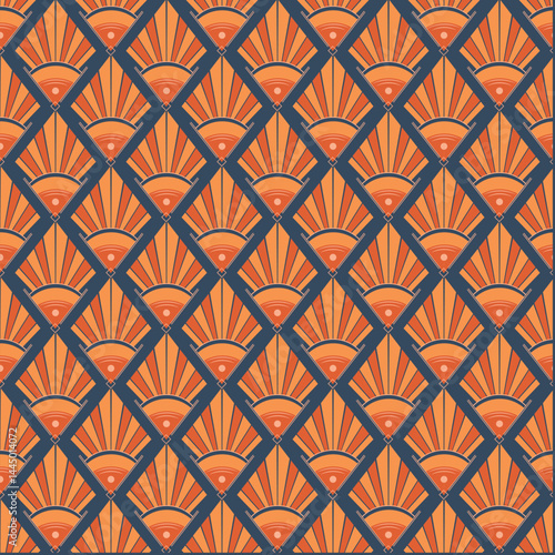 Bold art deco-inspired geometry pattern fused with vintage glamor