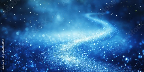 Wallpaper Mural Glowing Blue Sparkles and Stars in Space Background Torontodigital.ca