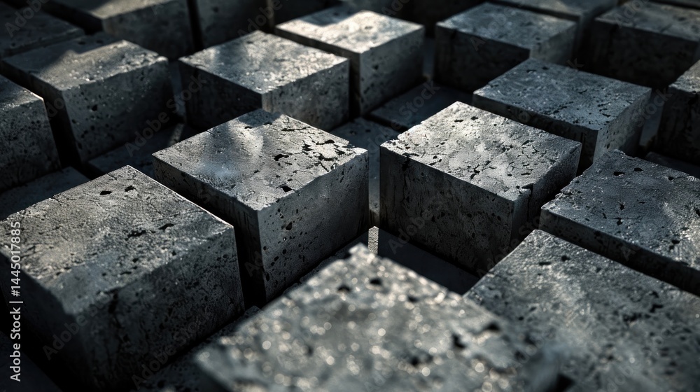 Dark gray concrete cubes abstract background texture Dark gray concrete cubes abstract background texture