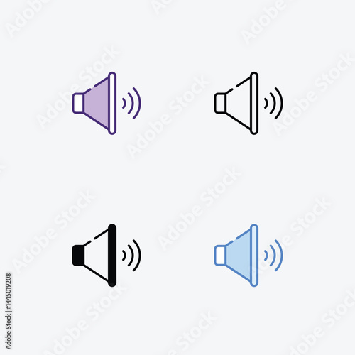 Volume icons set in different style vector stock illustration