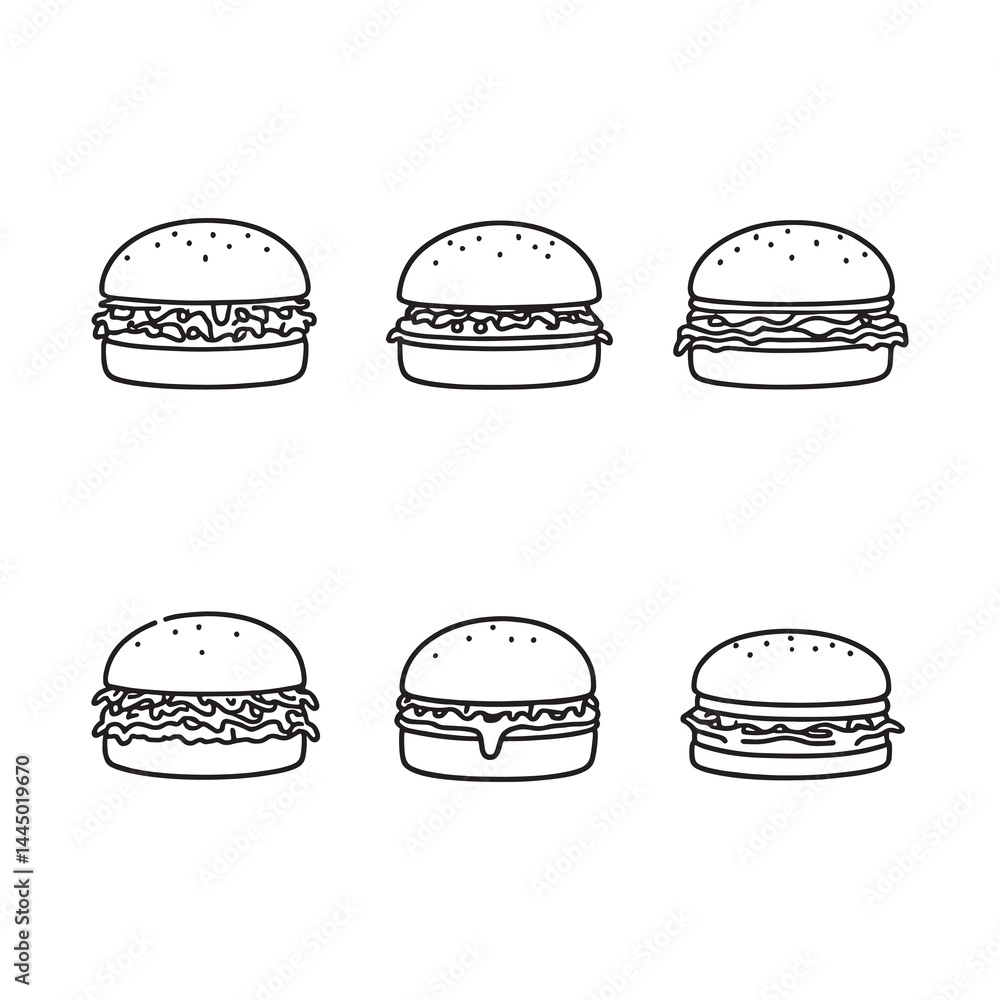 Minimalist Line Drawing of Delicious Sloppy Joes Minimalist Line Drawing of Delicious Sloppy Joes