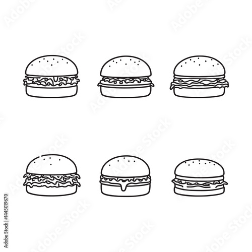 Minimalist Line Drawing of Delicious Sloppy Joes