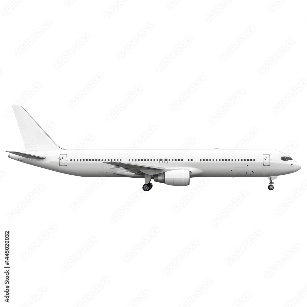 Modern Passenger Airplane on White Background for Travel Concept Modern Passenger Airplane on White Background for Travel Concept