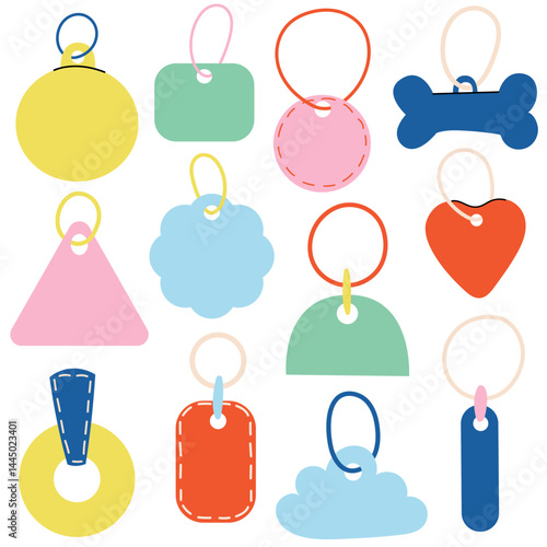 Photography Set of Dog or Cat ID tag in the round shape