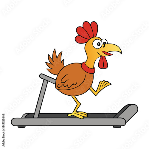 A funny turkey confidently walks on a treadmill, flapping its wings and getting fit—feathers bouncing with each step in this quirky fitness moment!