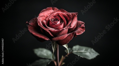 Wallpaper Mural Crimson rose, close-up, dark background Torontodigital.ca