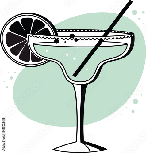 Cinco de mayo Mexican celebration margarita glass icon