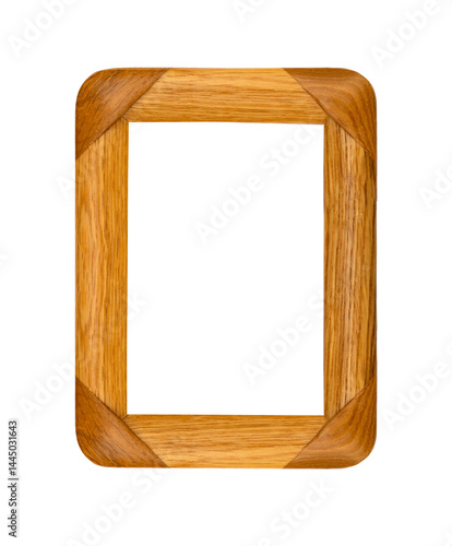 Obraz na płótnie Wooden rectangular picture frame with simple design isolated on transparent background w salonie