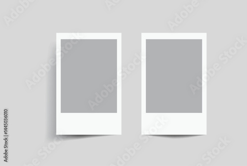 Vector Realistic Blank Polaroid Photo Frame Mockup. Template vintage retro style suitable for showcasing your album photo, collage, snapshot film, poster, portfolio, art, photography, trending designs