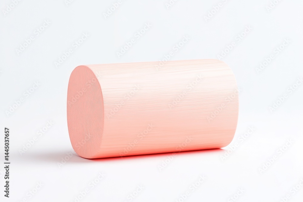 Obraz premium Pale peach cylinder on white background