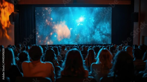 Wallpaper Mural Modern beautiful Cinema hall with black seats symbolizing the film industry, cinema industry and cinematic experience, with space for text or branding. Torontodigital.ca