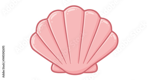 Good icon. Pink shell illustration on white background