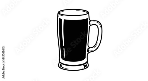 Good icon. Black beer mug on white background