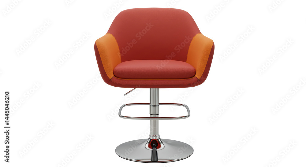 Isolated Modern Bar Stool with Red Seat Isolated Modern Bar Stool with Red Seat