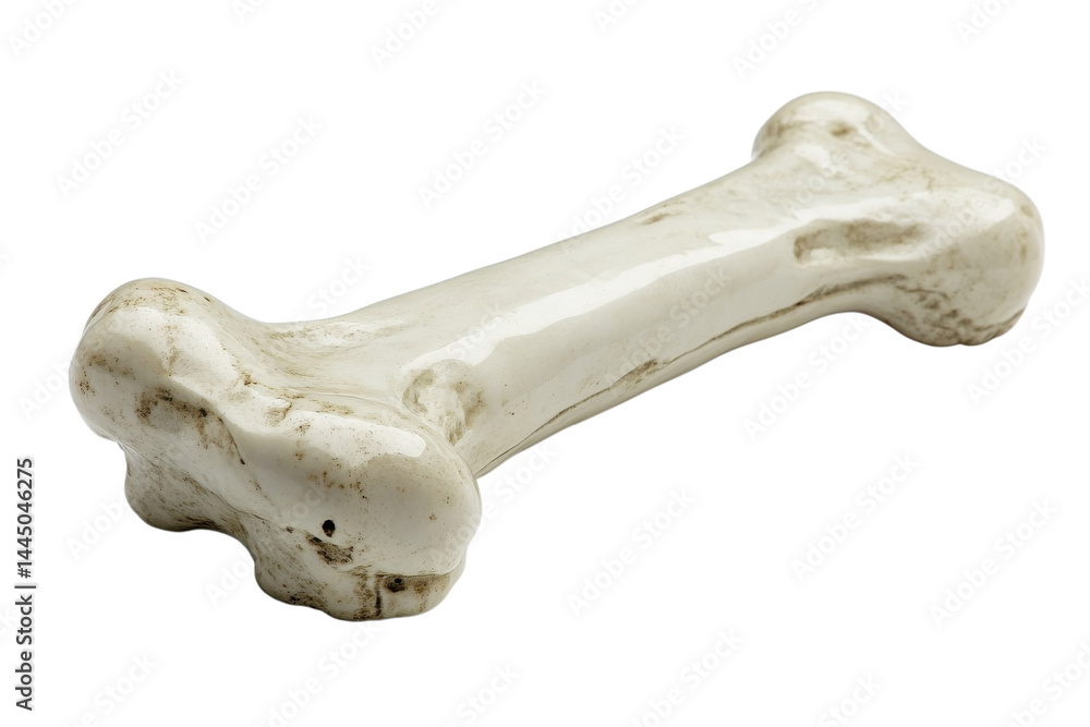 Fototapeta premium Close up of a White Dog Bone Isolated on White Background for Pet Product Advertising on transparent background