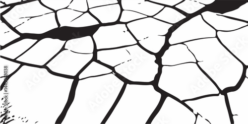 crack ground for abstract background on white background. White black grey wall, floor with cracks, texture background.White black grey concrete wall, floor with cracks, texture background, cracked pa