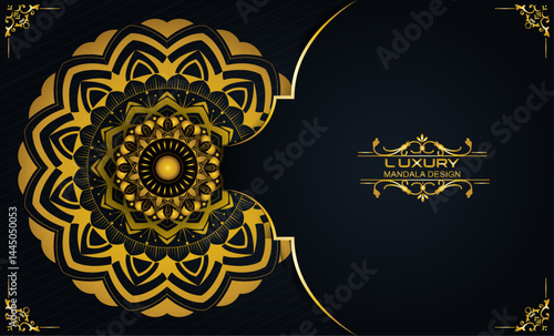 Traditional Golden Ornamental Creative Mandala for Greeting Card | Bohemian Style Mandala Ornament Designs for Digital and Physical Products Including Posters, Stickers, Tumblers, and Spiritual Gift 