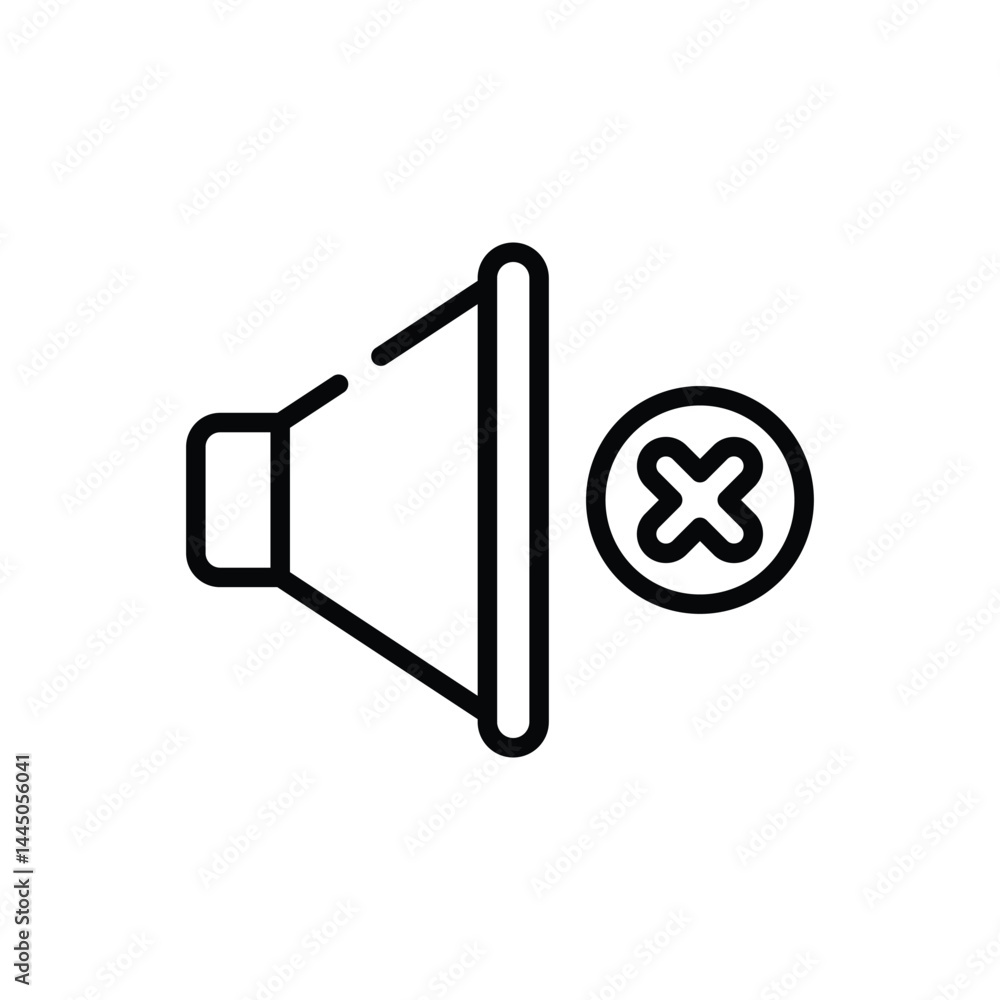 Mute Icon vector stock illustration Mute Icon vector stock illustration