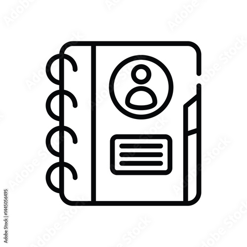 Contact Book Icon vector stock illustration