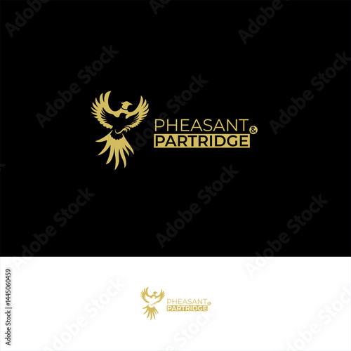 A minimalist logo featuring a pheasant and a partridge cleverly illustrated in negative space, creating a unique and elegant visual that balances simplicity with sophistication.