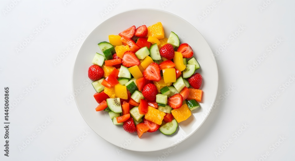 Diverse Fruit and Veggie Salad - Vibrant Mix, Healthy Diverse Fruit and Veggie Salad - Vibrant Mix, Healthy