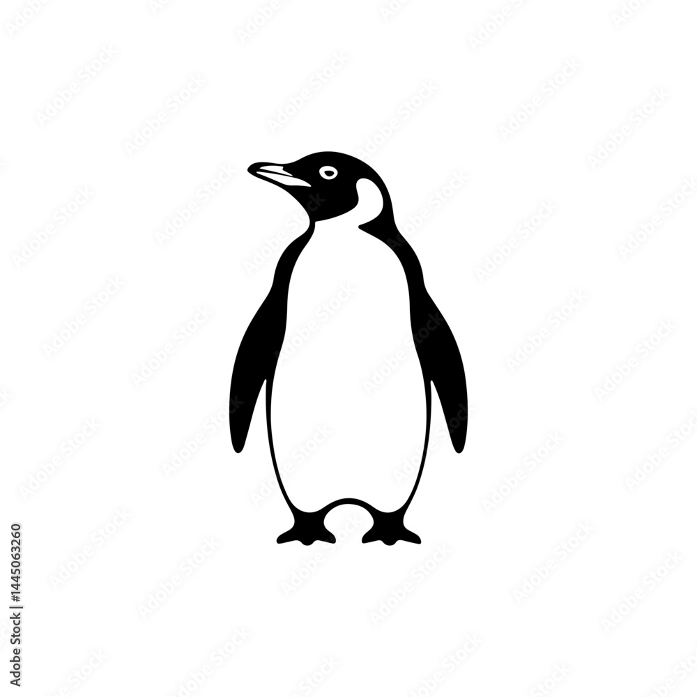 Fototapeta premium Penguin cartoon isolated on white.penguin silhouettes vector illustration eps 10.