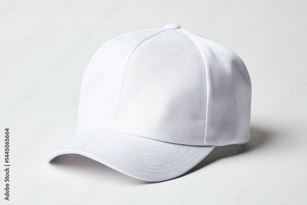 Blank White Baseball Cap in Soft Studio Light Minimalist Style Product Photography for Mockup Designs Blank White Baseball Cap in Soft Studio Light Minimalist Style Product Photography for Mockup Designs