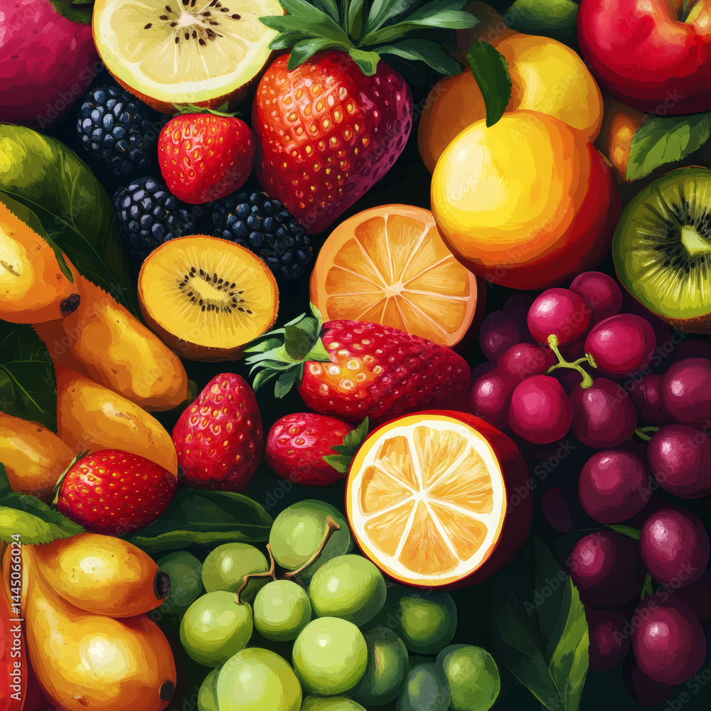Colorful array of fresh fruits