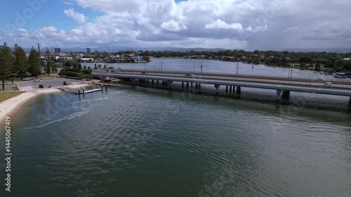 Wallpaper Mural Vehicles Traveling At Sundale Bridge In Southport, Queensland, Australia - Drone Shot Torontodigital.ca
